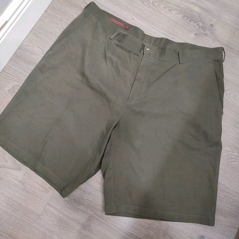 Tori Richard Honolulu Mens Shorts Olive Green Lyocell Flat Front Sz 42 Golf Work